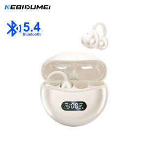 kebidumei | KEBIDUMEI Open Ear Clip Earbuds ENC Wireless Bluetooth 5.4 Headphones Noise Cancelling Earphones with Mic Gaming Headsets