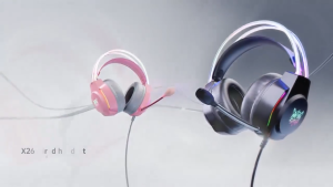 Onikuma X26 พร้อมไมโครโฟนและหูฟังเกมลดเสียงรบกวนไฟ RGB เย็นสำหรับแบตเตอรี่แล็ปท็อป
