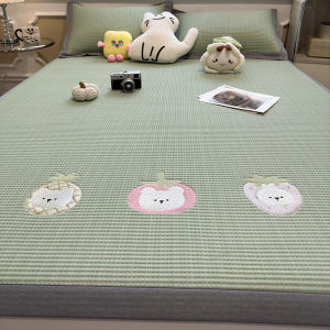 Summer Bean Ice Silk Cooling Mat Three-Piece Set New 2025 Student Dormitory Single Soft Air Conditioner Bedding Accessories