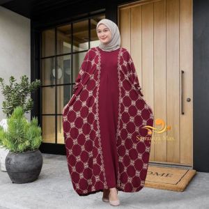 TERBARU Kaftan Jihan Super Jumbo Gamis Wanita Muslimah Resleting Depan Kekinian Rayon Tebal Nyaman