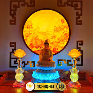 Đèn Hào Quang Phật Quan Âm In Tranh Trúc Chỉ CHÂN THIỆN MỸ Treo Tường Trang Trí Phòng Thờ Bàn Thờ Gia Tiên CTC-HQ-09