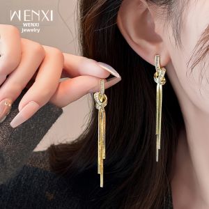 WENXI | Elegant Tassel Zircon Earrings