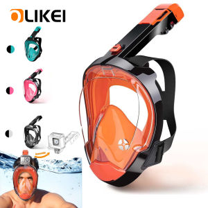 OLIKEI Full Face Diving Mask for Adult Fully Dry Snorkeling Mask Anti-fog Leakproof Underwater Goggles Scuba Swimming Mask Safe Breathing