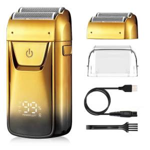Solimpia Hair Shaver Double Blades Shaver Electric Shaver Razor Mens Close Bald Head Barber Trimmer Rechargeable Shaver/Shaper
