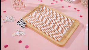 10Pcs Party Straws Team Bride Rose Gold Foil Paper Drinking Straws Bridal Shower Wedding Hen Party Accessories