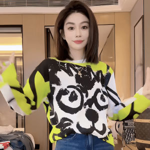 เสื้อยืดแขนยาวผ้าตาข่ายบางสไตล์ย้อนยุคสำหรับผู้หญิง ฤดูใบไม้ผลิและฤดูใบไม้ร่วง แฟชั่นลำลอง เสื้อชั้นในสุดเก๋ เสื้อตัวบน