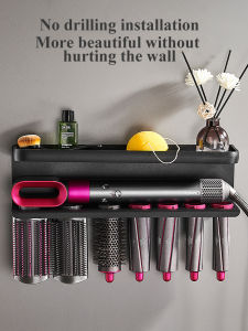 Hairdryer Holder Wall Mount Suitable For Dyson Airwrap Shelf Dryer And Hair Curler Holder Storage Rack Bathroom Organizer FR2002