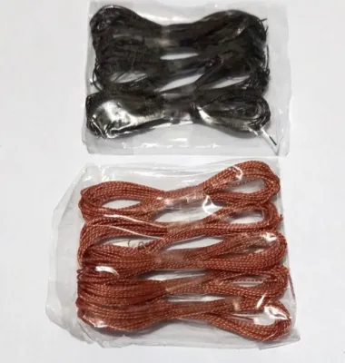 Benang sol sepatu hitam dan coklat perbungkus