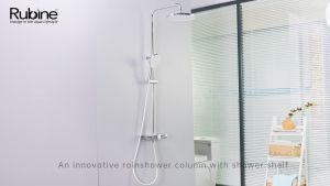RUBINE Deckos U2 Round Rainshower Column With Mixer Shelf