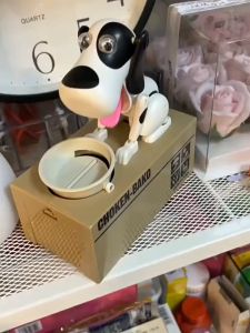 Hộp tiết kiệm tiền hình chú chó đang ăn dành cho trẻ em đồ chơi sáng tạo đồ chơi giải trí