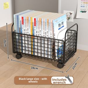 Under Desk Storage Shelf On Wheels Bookbag Organizer
