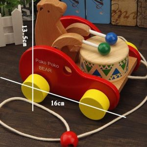 Qingbeite | Educational Wooden Pull-Along Toy for Toddler