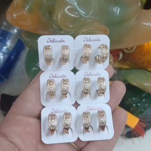01 Đôi bông tai nữ kiểu trơn xi mạ vàng phong cách đơn giản hàn quốc B228