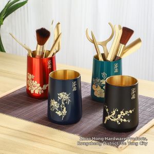 Six Gentleman Brass Tea Set Accessories