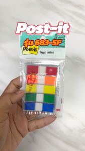 POST-IT โพสต์-อิทแฟล็กซ์ 683-5F 0.5X1.7 นิ้ว เนื้อเทป ผิวเรียบเนียน เขียนข้อความลงบนเนื้อเทปได้