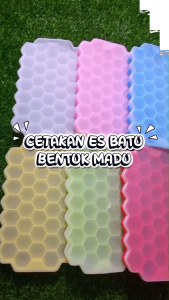 Cetakan Tempat Es Batu Honey Combs + Penutup 37 Sekat Hexagon Silikon Flexible Silicone BPA Free