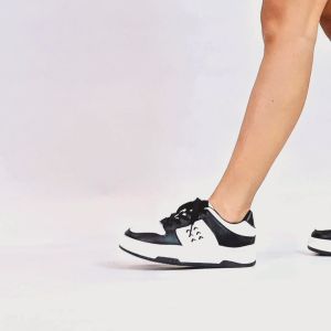 Dr. Kevin Sepatu Sport Kets Sneaker Wanita 581-010 Sneaker Kets Hitam Cream Upper Pu Leather/Mesh - Lazada