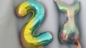 23pcs Mermaid Balloon Set: Aluminum Foil Balloons for Girls' Birthday Parties