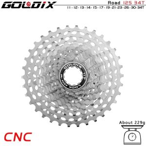 GOLDIX | GOLDIX Road Bike Cassette 7075 Aluminum Alloy CNC Hollow Bicycle Freewheel HyperGlide for shiman* HG 11/12speed R7000 R8000