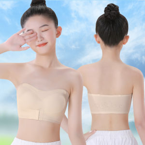 เสื้อชั้นในแบบเกาะอกไร้สายสำหรับเด็กผู้หญิง เสื้อชั้นในแบบสวมใส่สบายสำหรับเต้นรำ ไร้สาย วัสดุเนื้อนุ่ม ดูดซับความชื้นได้ดี