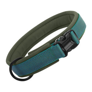 Pet Collar SBR Mesh Fabric Soft Lining Reflective Strap Heavy Duty D Ring for Medium Large Dogs