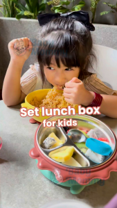 Babymommy👶 Kids Stainless Steel Lunch Plate Cartoon Dinosaur & Duck Heat-Insulated Non-Slip Plate Bekas Makan 儿童餐盘