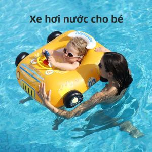 MONLEYTA | Vòng bơi cho bé xe đua Vòng bơi thuyền an toàn cho trẻ em Vòng bơi xe hơi bốn bánh chạy Vòng bơi cho bé trai và bé gái
