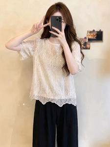 Shalldoer | Elegant Summer Short Sleeve Lace Shirt