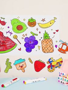 YY. (300cm) Kids Drawing Roll with Sticky / Filling Paper/Graffiti Scroll Coloring Paper Roll for Kids DIY Painting Educational Toys/