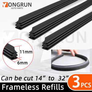 YONGRUN 3/6PCS Wiper Rubber Strip Car Windshield Wiper Rubber Strip Replacement Parts 14"16"17"18"19"20"21"22"24"26"28"30"32"