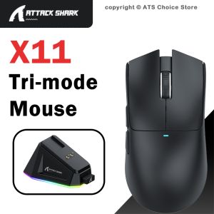 ATTACK SHARK | Attack Shark X11 Wireless Gaming Mouse 63g Lightweight PAW3311 22000 DPI RGB Charging Dock Tri-Mode Bluetooth USB-C For Gamer