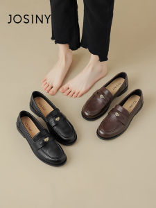 Josiny | British Heritage Womens Loafers Black Versatile Work Shoes