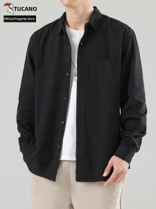 TUCANO | Cotton Long Sleeve Casual Loose Shirt Autumn and Spring Black