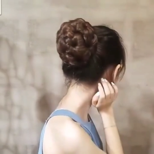 Búi Tóc Giả Hoa Đính Đá BU07 – Tóc Giả Trung Niên Cao Cấp Kẹp Ngoạm Dễ Dùng Dày Mượt Tự Nhiên