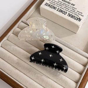 Crystal Embedded Hair Clamp Stylish Versatile