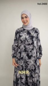 NMR Midi Dress Rayon Viscose Kerut Vol 2400-1