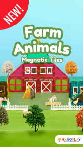 Magnetic Tiles with Farm Animal theme and Animal Figures