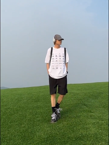 ManStyle-a Mens Shorts Pull Rope cool Casual Simple Loose Straight Tube Trend Fashion