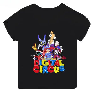 Hot Toys | 2026 Hot selling magical digital circus printed childrens short sleeved Family T-shirt suitable for boys and girls summer wear