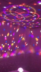 9 Colors LED Disco Ball DMX512 Crystal Magic Ball Stage Lighting Effect DJ Party Christmas Sound Activated Light With Remote