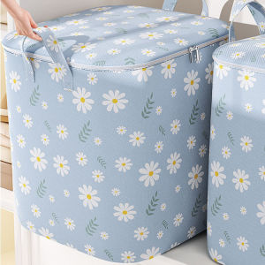 100/220L Daisy Large Quilt Storage Bag Foldable Blanket Clothes Storage Boxs Organizer Comforters Bedding Big Basket Laundry With Cover Home Wardrobe