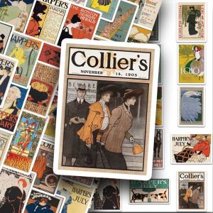 Retro Style Artistic Mini Poster Stickers 100 Pcs Waterproof for Laptop Mobile Phone Scrapbooking Decorative Paper Supplies
