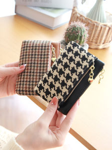 Mini Fashionable Womens Wallet Coin Purse Card Holder Zipper Handbag Compact Portable Coin Pouch Student Trendy Hard Cover