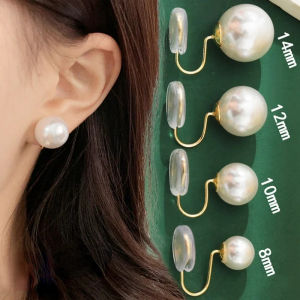 Retro White Pearl Earrings New French Ear Clip Fashion Mosquito Coil Holder Women Without Ear Holes Jewelry Accessories