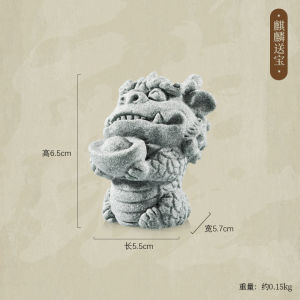 Retro Handmade Green Sandstone Tea Pet Decoration Landscape Accessories for Tea Table Ornament Wealth Attracting