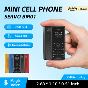SERVO | SERVO BM01 Ultra Mini Pocket 2G Feature Phone 2 SIM Magic Voice Blacklist Speed Dial Bluetooth Sync Auto Recording Mobile Phone