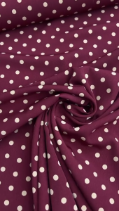 Kain Premium Silky Polka Dot(0.5cm+-) Printed Bidang 60" Open Meter (0.5m) LEILIN TEXTILES [Kain Pasang]