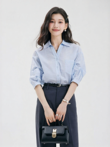 Stylish Professional Summer Lightweight Blue Shirt