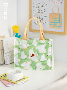 Hand-Painted Canvas Bag Womens Single Shoulder Student Shopping Bag  And Healing Oil Painting Girl Design Eco-Friendly