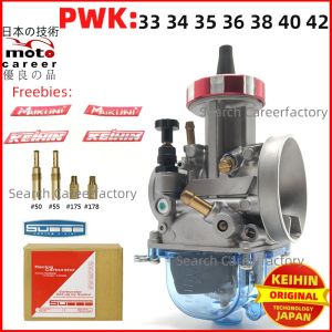 (Transparent Cover) Keihin PWK Carburetor 33 34 35 36 38 40 42mm Free POWER JET Racing SUDCO Universal 2T 4T Motorcycle CARBURATOR karburator KARB KARBURETOR CARB Karbo karbu Carbo Racing UTV ATV off-road motocross ORIGINAL OE Thailand HONDA THAI Motocare